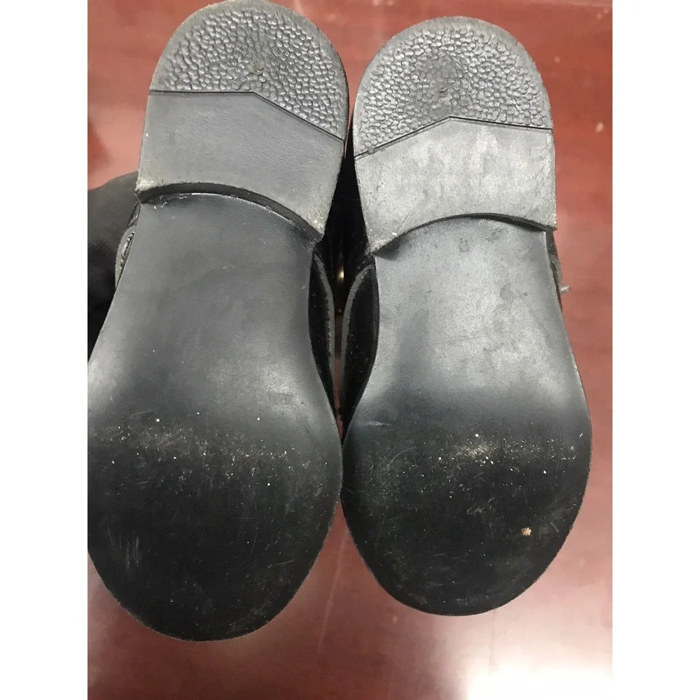 Baby Boys Infant Toddler Black/Brown Leather Shoe Size 6 Lace Up‎